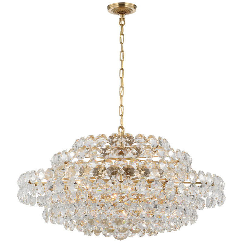Sanger 18 - Light Chandelier, Hand-Rubbed Antique Brass
