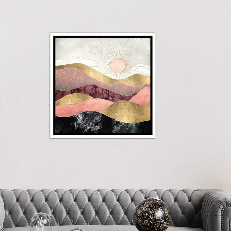 « rosé sun » par spacefrog designs-print, Toile blanche encadrée, H 18 po x l 18 po x P 1,5 po