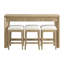 Console côtière avec 3 tabourets beiges et trois tiroirs Coastal