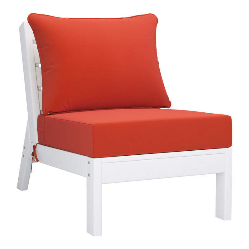3-Piece Deep Seating Set With Cushions, White, Orange