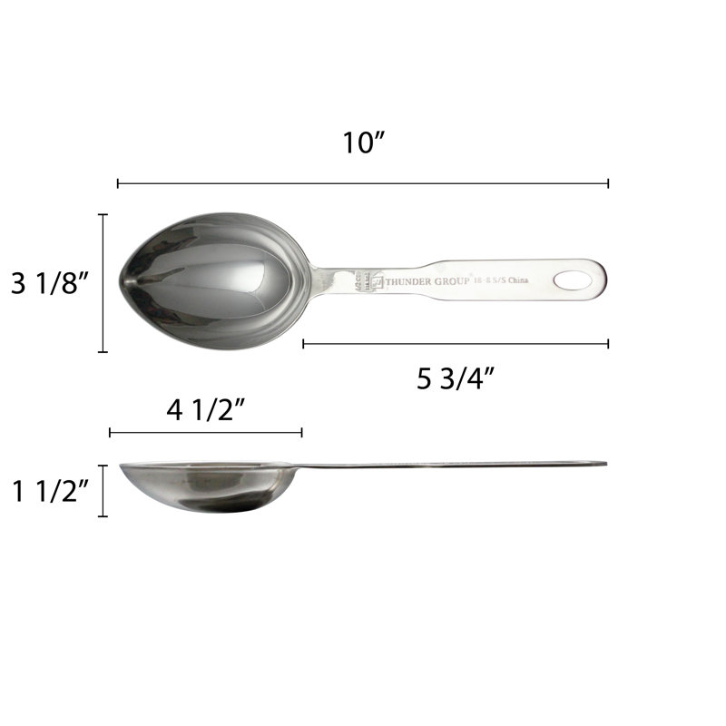 Thunder Group Inc. 1 -Piece Stainless Steel Stainless Steel Measuring Scoop, 1.88" H x 3.13" W x 10" D