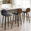 Tabouret de bar pivotant en noyer rembourré-1936945774