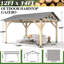 Pavillon de jardin extérieur en bois robuste avec pavillon en acier galvanisé-104445121