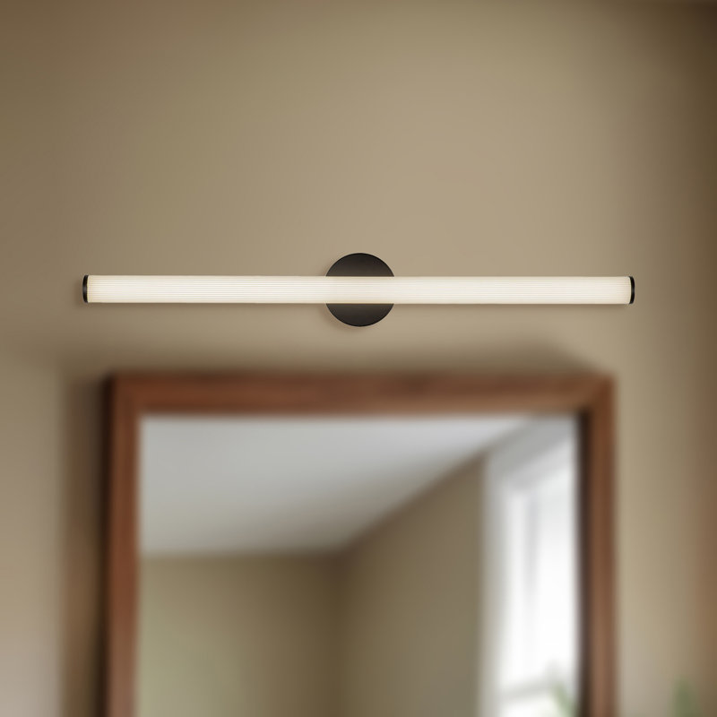 Vire 36-in Black dimmable LED Wall Sconce, Matte Black