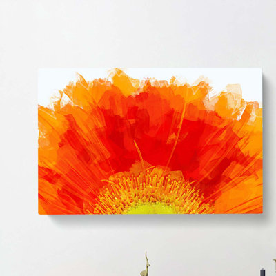 An Orange Gerbera In Abstract - Wrapped Canvas Print