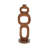 8x6.5x23" Teak Wood Candle Holder with Round Stacked Design and Natural Brown Finish