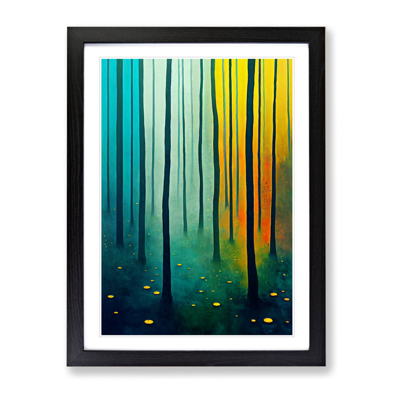 Bold Forest - Single Picture Frame Print, 64cm H x 46cm W x 2cm D, Black