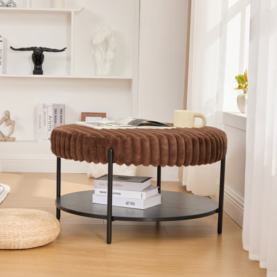 Repose-pieds de 30,9 po de large avec repose-pieds rond et repose-pieds en métal (y compris le repose-pieds)