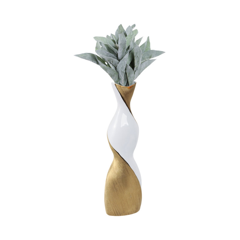 Sculptural Vase with a Twisting Silhouette – Modern Tall Vase and Table Vase for Home Decor – Decorative Flower Vase for Shelf, Entryway, or Mantel Styling