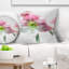 Fleurs de lis rose sur croquis blanc - coussin à imprimé floral-30744999-30745003