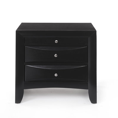 Table de chevet noire avec plateau