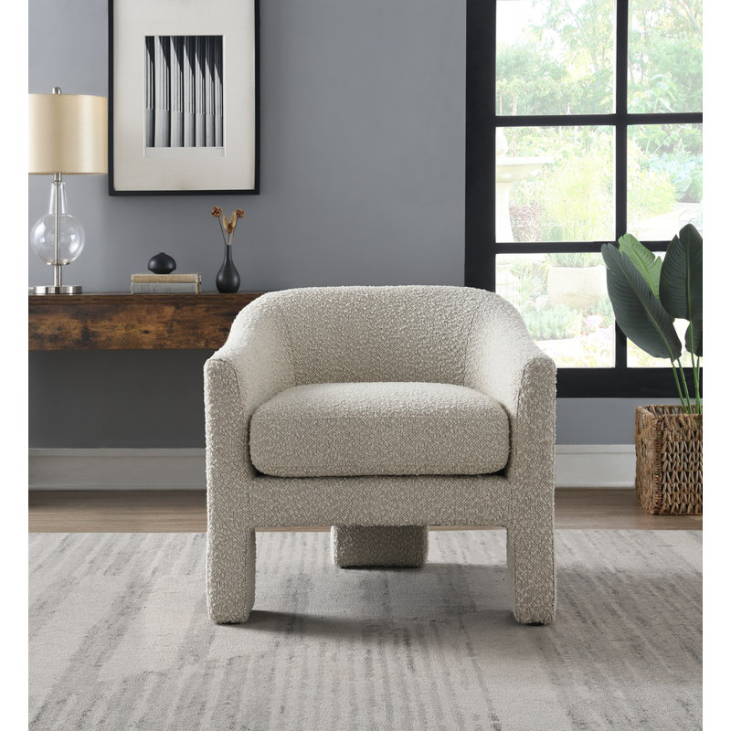 Cream Boucle Accent Chair