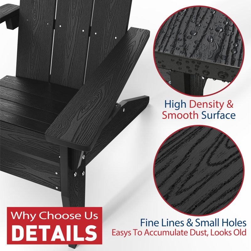 Our Store Outdoor Adirondack Chair, Black
