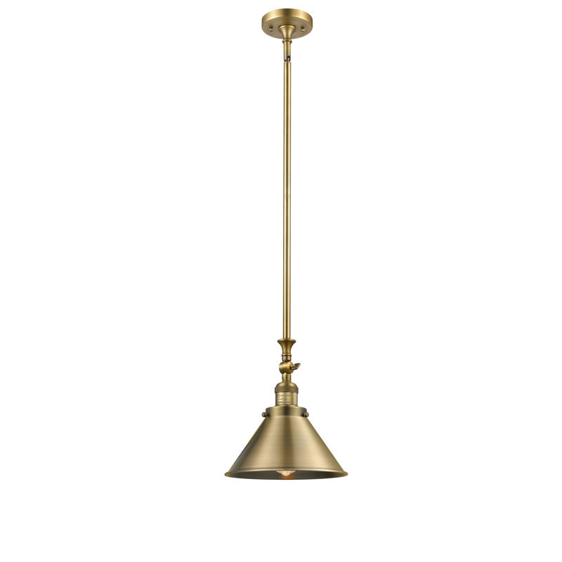 Paylor 1 - Light Single Pendant, 6 Watt Vinage LED Bulb, Brushed Brass, Brushed Brass
