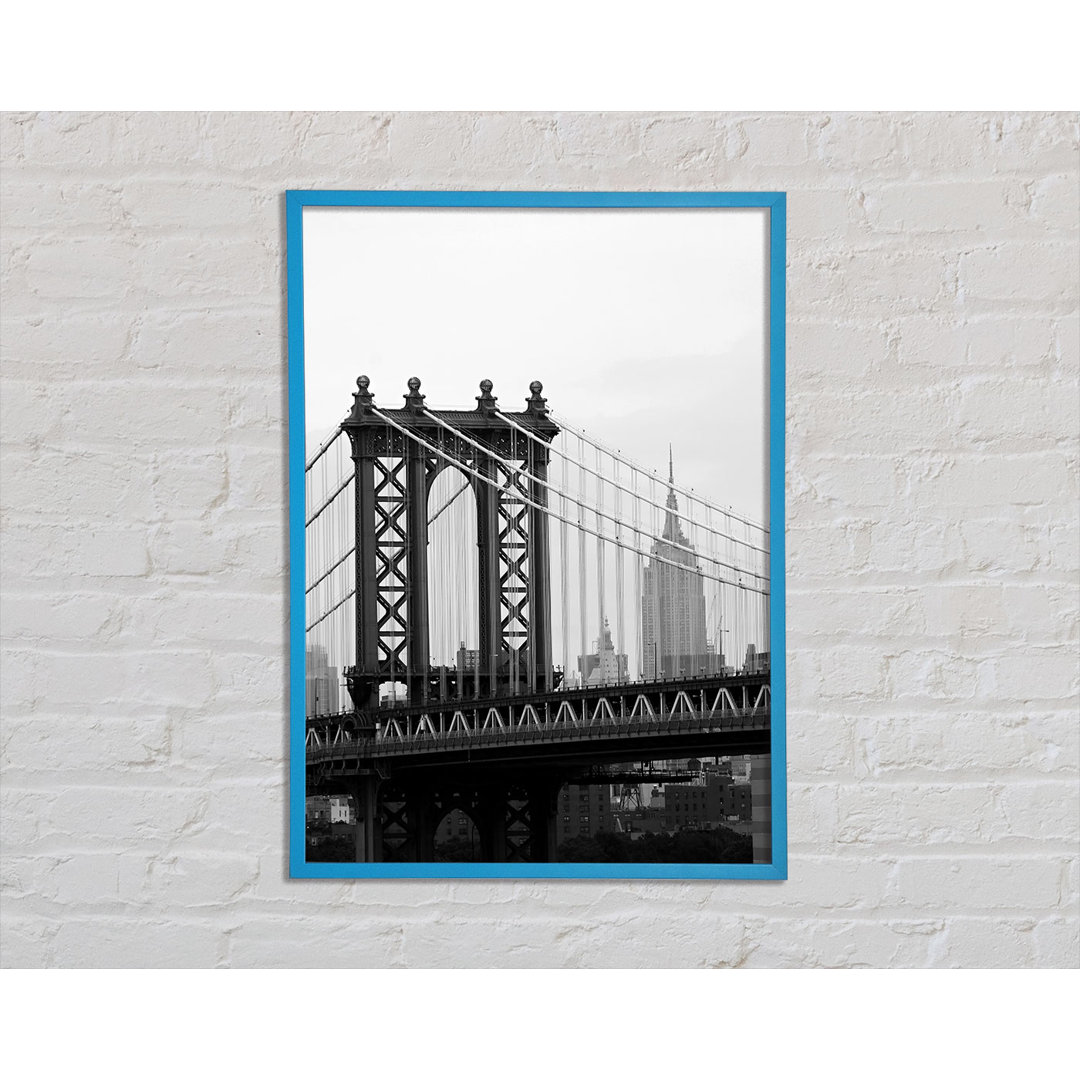 Empire State Through The Bridge - Einzelne Bilderrahmen Kunstdrucke