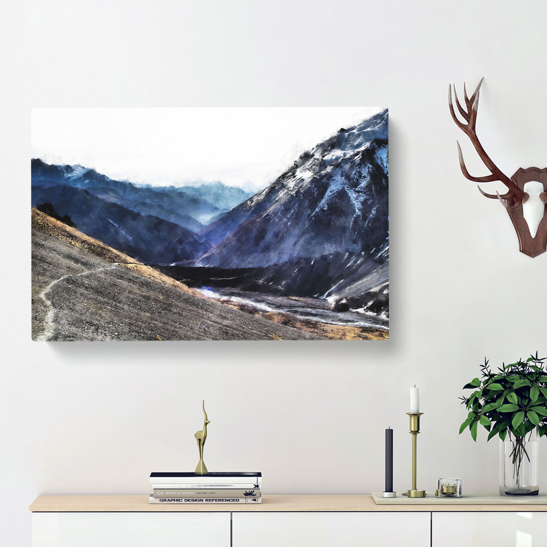 Trail in the Annapurna Circuit Nepal - Wrapped Canvas