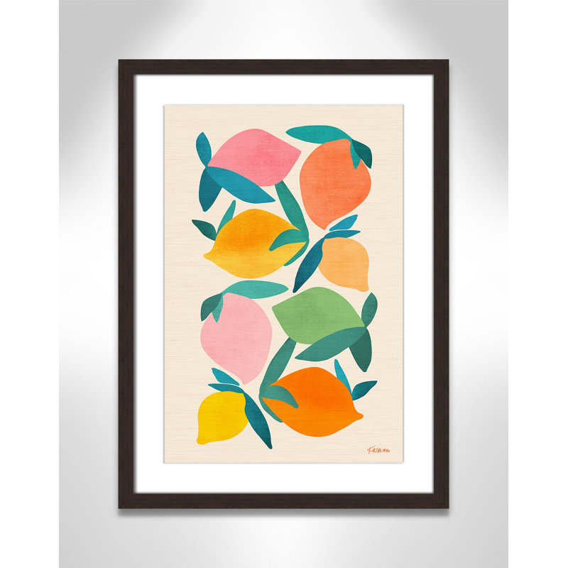 Imprimé «Wild Mango» par Gallagher, Noyer à grain ouvert, L 17 po x H 23 po, Imprimé mat