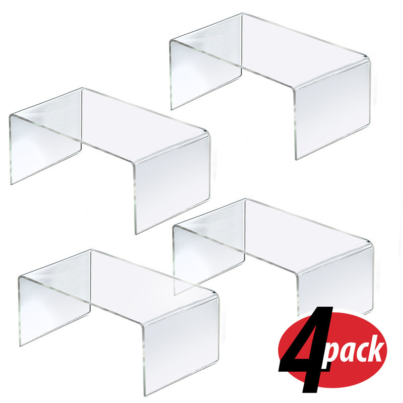 Présentoir sur pied en acrylique transparent l 12 po x P 6 po x H 6 po, paquet de 4
