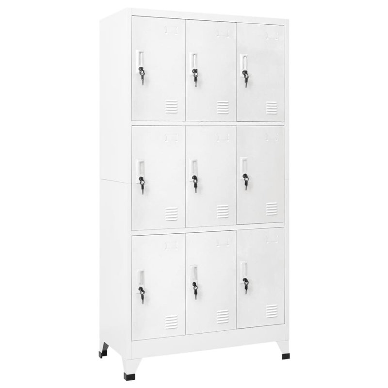Armoire vestiaire en acier 35,4 x 17,7 x 70,9 po, with 9 lockers, Gris