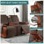 Housse imperméable pour causeuse inclinable avec console, housse de canapé antidérapante pour animal de compagnie Housse pour canapé double inclinable avec sangles élastiques (brun, 2 places)
