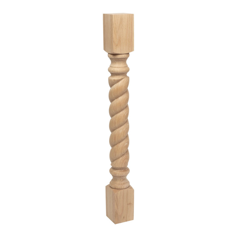 35.25" Unfinished Solid Hardwood Rope Kitchen Island Leg