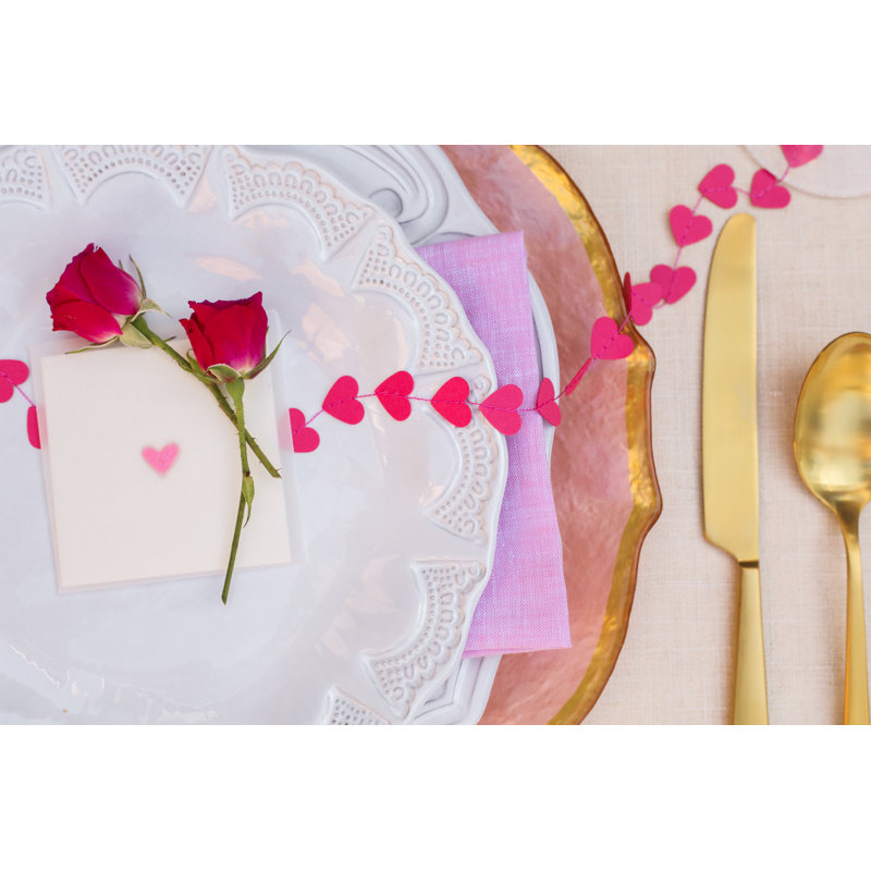 Baroque Glass Salad/Dessert Plate, Pink