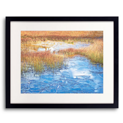Ice On Autumn Pond Print by Bruce Heinemann