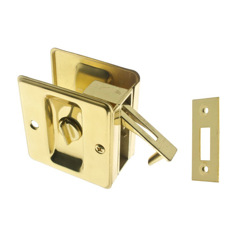 Solid Brass Pocket Privacy Pull, Polished Brass