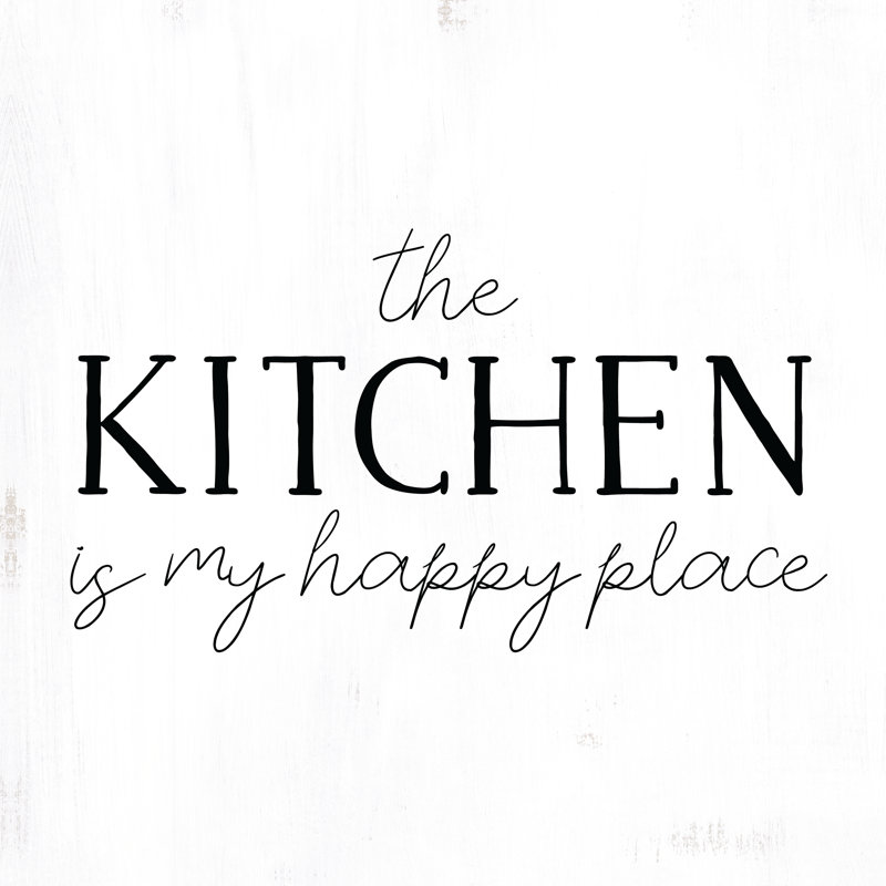 Kitchen Is My Happy Place - Wrapped Canvas Print, 122cm H x 122cm W x 3.8cm D