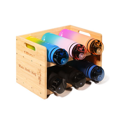 Support à vin de table 6 bouteilles en bois massif naturel