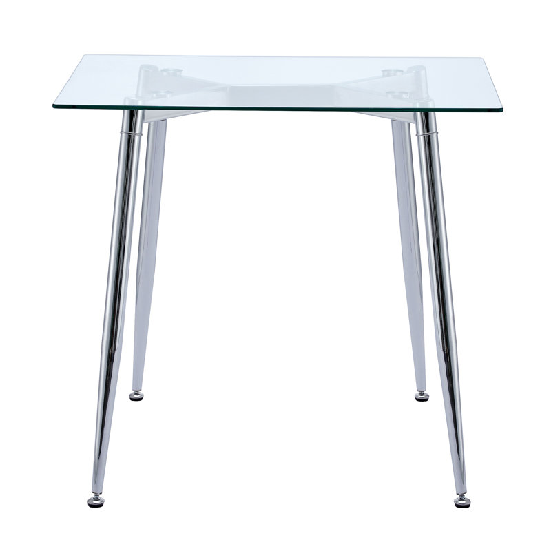 Briadale Glass Top Metal Base Dining Table