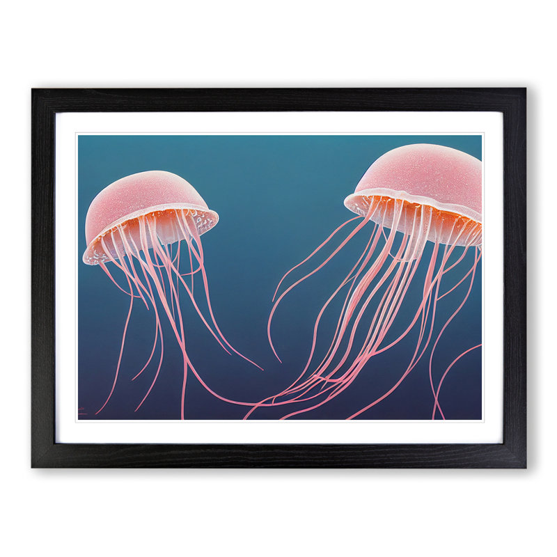 Jellyfish Vol.4 - Single Picture Frame Print, Black Framed, 46cm H x 64cm W x 2cm D