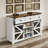 55-Inch Sliding Barn Door Sideboard with Adjustable Shelves, 3 Drawers, and Industrial Metal Accents for Versatile Home Storage.-1485923856