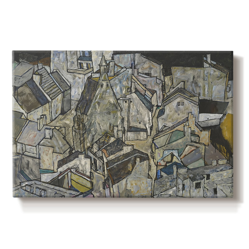 Ville morte III (Fourre-tout III) -Egon Schiele-Toile tendue avec châssis -1911, 12x18