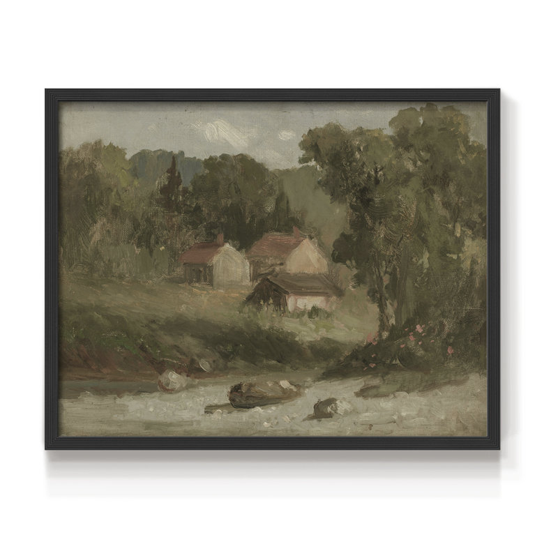 Paysages rétro-DCCVI-impression encadrée - réaménageable, H 8 po x l 10 po, Noir