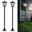 Ensemble de 2 lampadaires de Noël rétro à énergie solaire de 40 pouces, lampadaire solaire pour jardin, pelouse, oiseaux