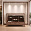 Nut-brown Solid Manufactured Wood Jewelry Display Storage Cabinet with drawer-style storage compartments