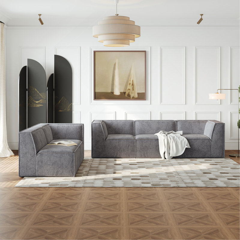 Canapé modulaire en L 106 * 106 "Chenille