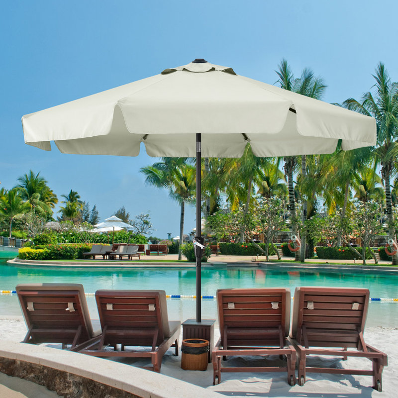 Parasol de marché 9 pi Hobert, Beige clair, H 94,5 po x l 106 po x P 106 po