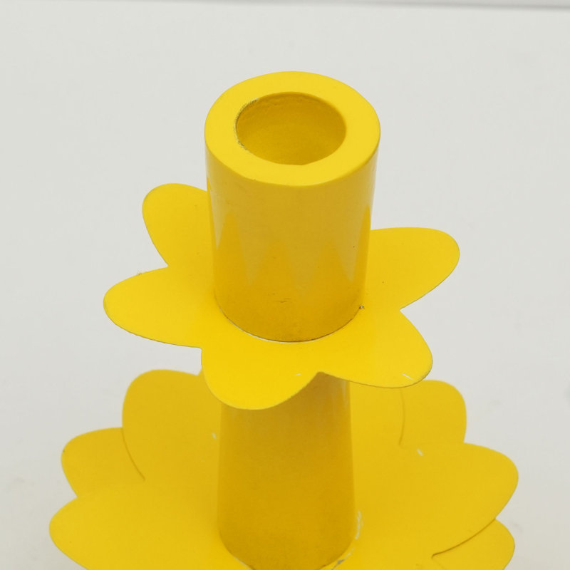  Lotus Bloom Tapered Yellow Candleholder