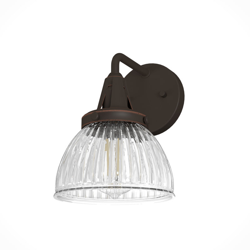 Cypress Grove Medium Black Iron Outdoor Wall Sconce with Clear Glass Shade