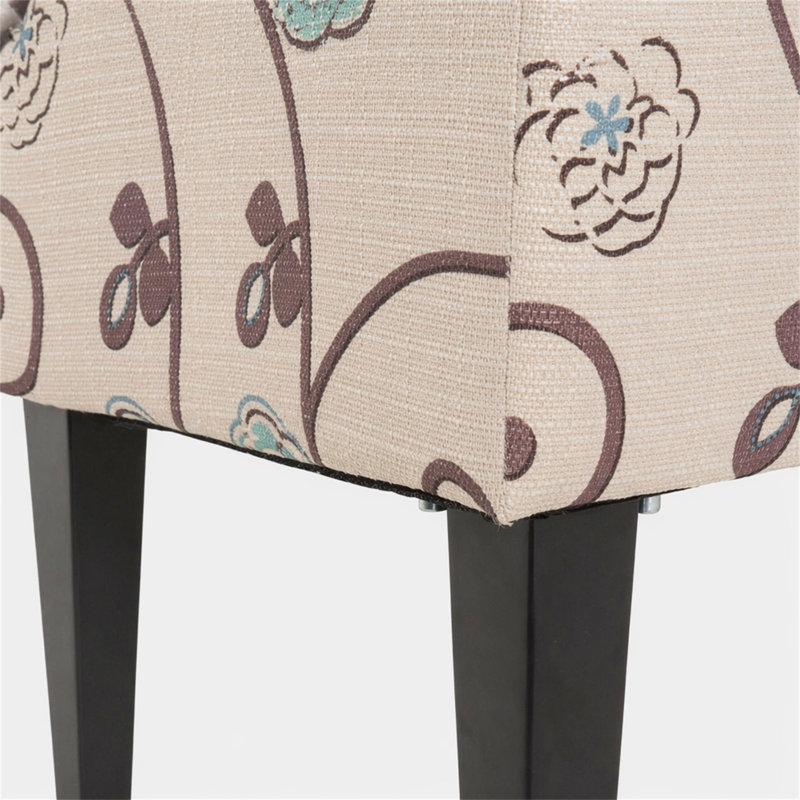 Causeuse rembourrée 50 po, Motif floral bleu/blanc