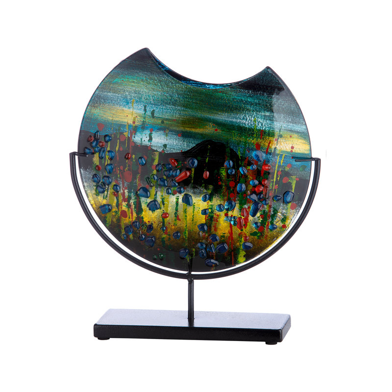 Antoumann Handmade Glass Table Vase, 37cm H x 32cm W x 9cm D
