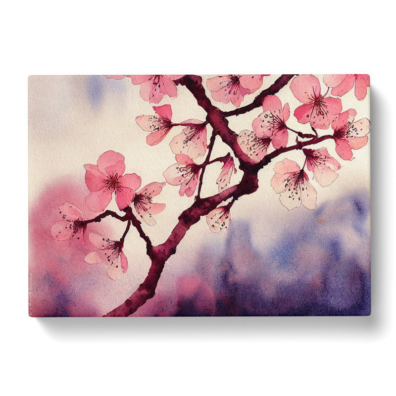 Cherry Blossom Flower Watercolour Vol.3 - Wrapped Canvas
