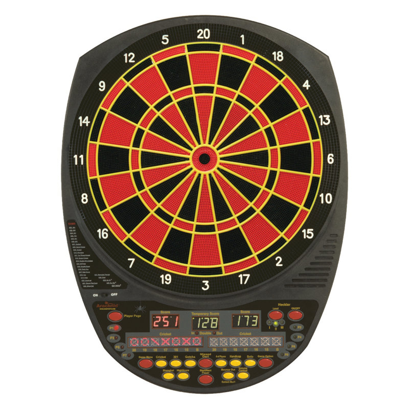 Arachnid 13" Black and Red Electronic Dartboard with LED Display