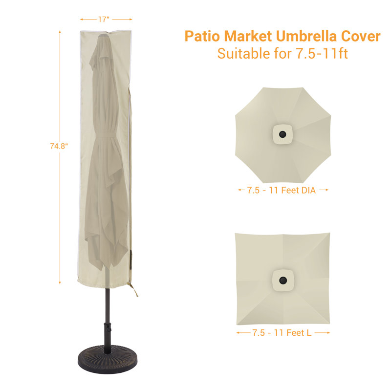 Housse de parasol de terrasse pour terrasse, Beige