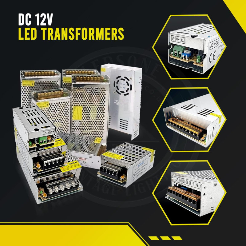 LED Transformer Power Supply Adapter, 240V AC to 12V DC Constant Voltage Driver for LED Strip Lights and Cabinet Lighting, 60