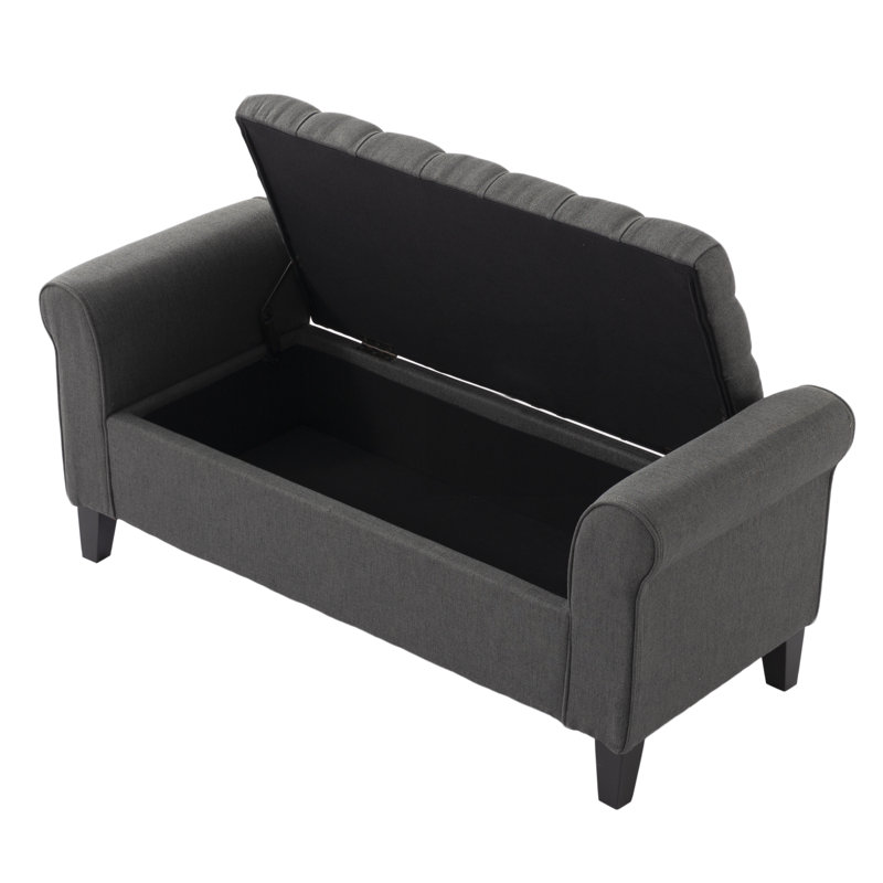 Banc multifonctionnel pour vestibule de 50 pouces avec compartiment de rangement dissimulé, Grey