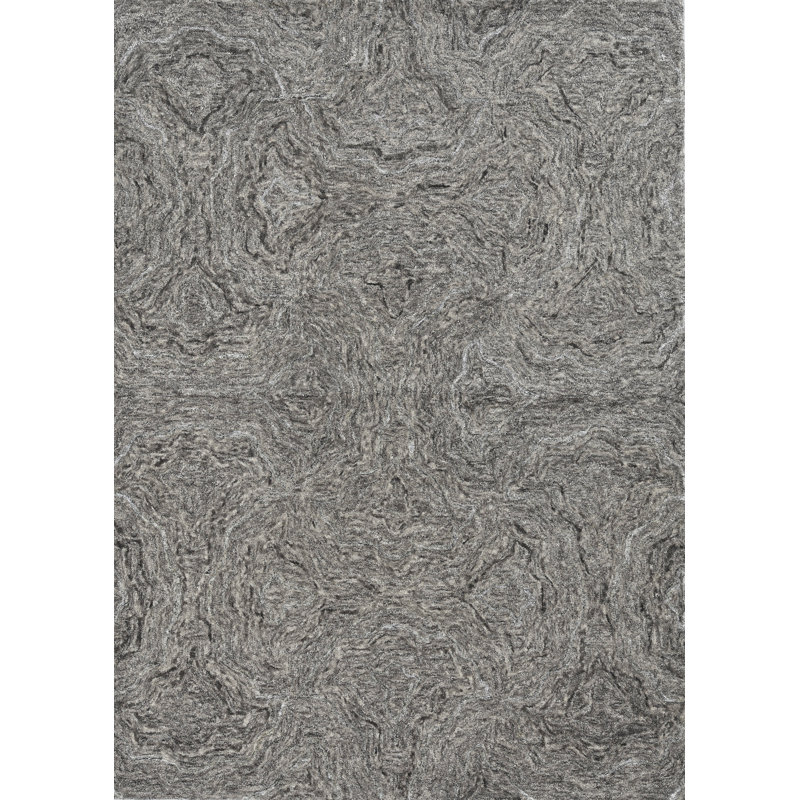 Tapis gris touffeté à la main Bodkin, Rectangle 8 pi 6 po x 11 pi 6 po
