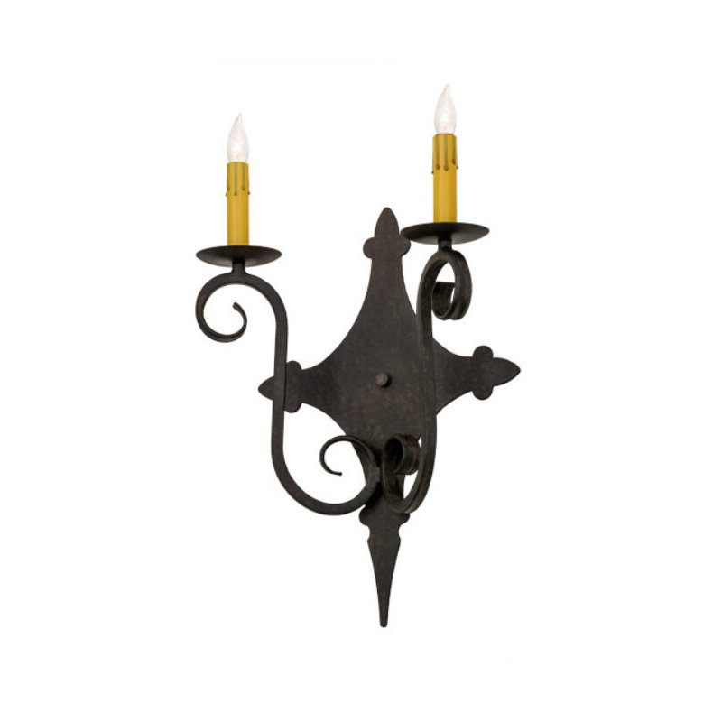 Angelique Stainless Steel Candle Wall Light, No Shade, Coffee Bean